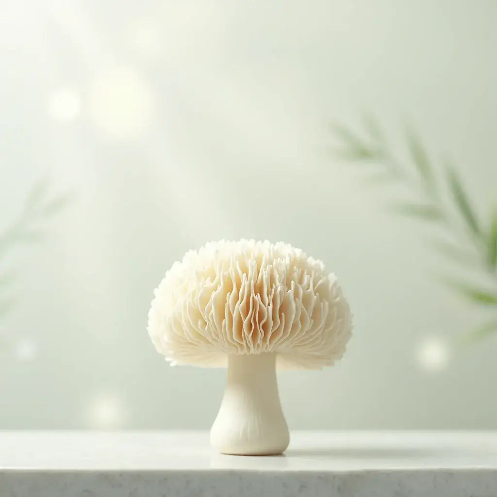 Lion's Mane Focus Clarity | Memory & Mood - Lion's Mane Mushroom on a light background.